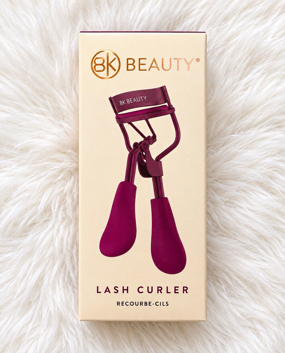 BK Beauty Purple Metal Eyelash Curler, Soft Touch Grip, Standard Size